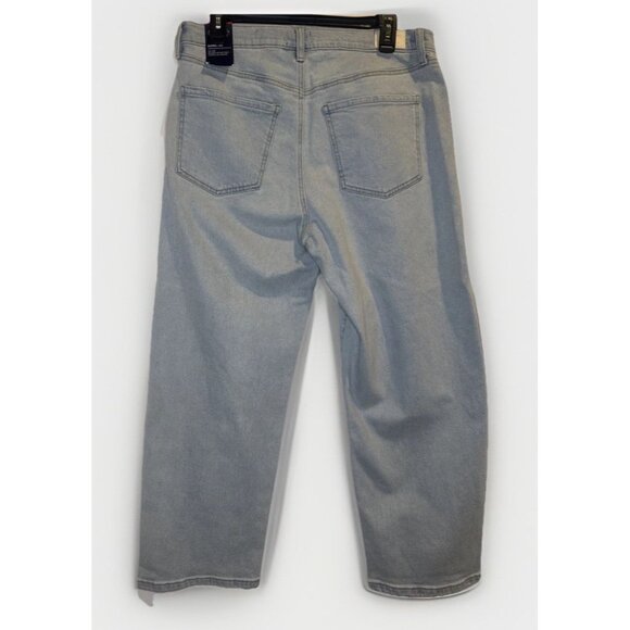 SCOOP Women’s Light Wash Denim Barrel Leg Mid Rise Ankle Jeans Sz 8 NEW - Picture 5 of 12